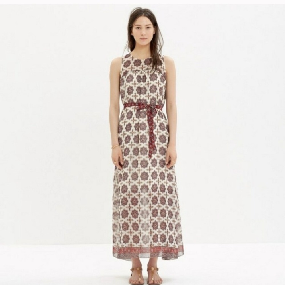 BNWT Madewell Maxi Medallion Belted Dress